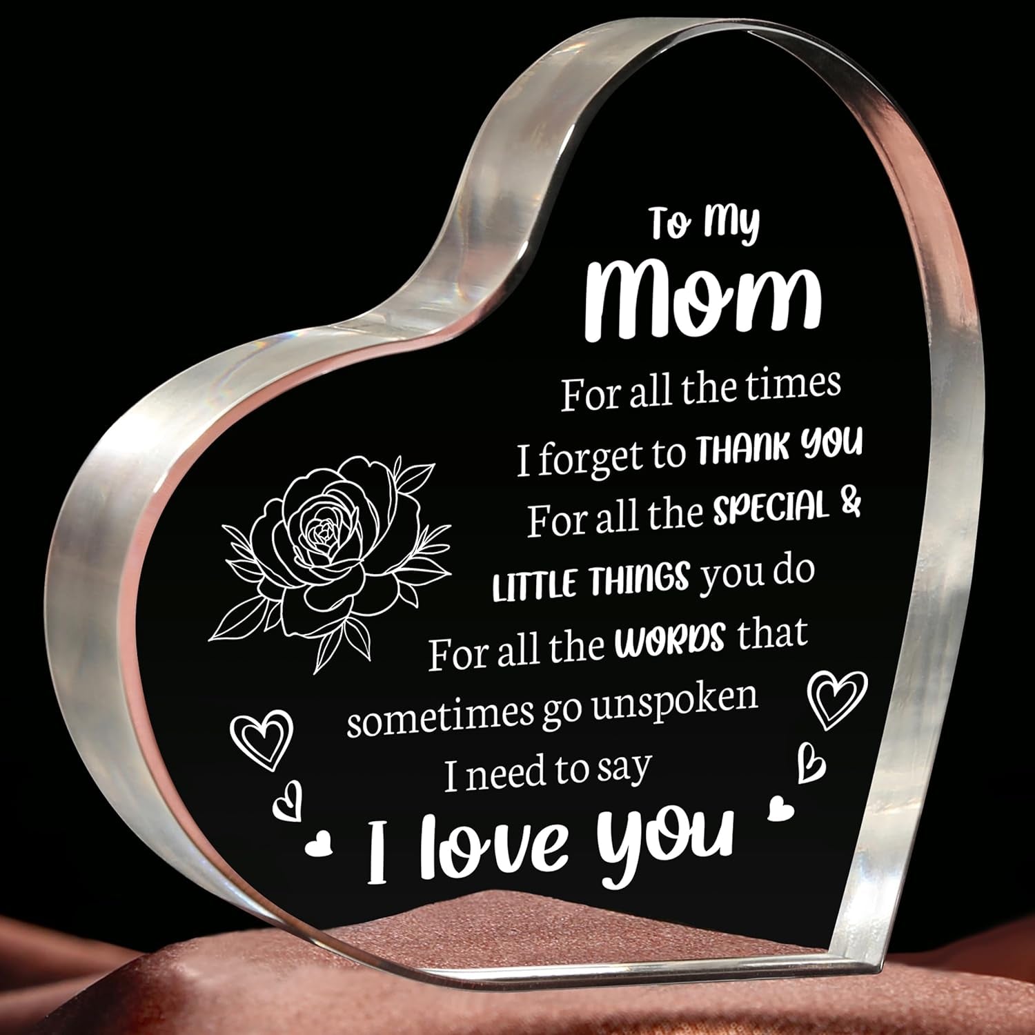 Mothers Day Gifts, Gifts for Mom, I Love You Mom Birthday Gifts - Mother Acrylic Keepsake - Best Christmas Mother'S Day Gifts for Mom from Daughter Son